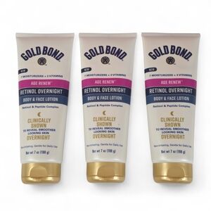 Gold Bond Age Renew Retinol Overnight Lotion 7oz 3 Pack Anti Aging Skincare